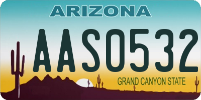 AZ license plate AAS0532