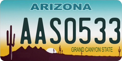 AZ license plate AAS0533