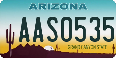 AZ license plate AAS0535
