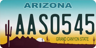 AZ license plate AAS0545