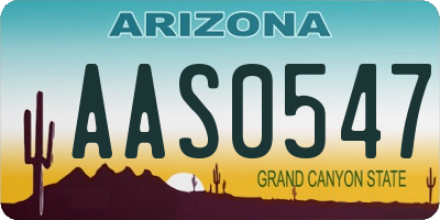AZ license plate AAS0547