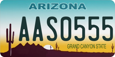 AZ license plate AAS0555