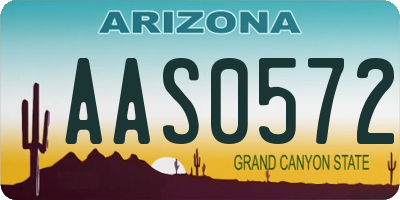 AZ license plate AAS0572
