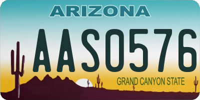 AZ license plate AAS0576