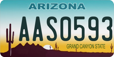 AZ license plate AAS0593