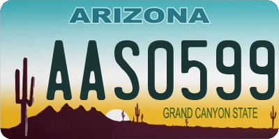 AZ license plate AAS0599