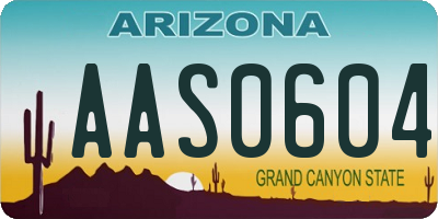 AZ license plate AAS0604