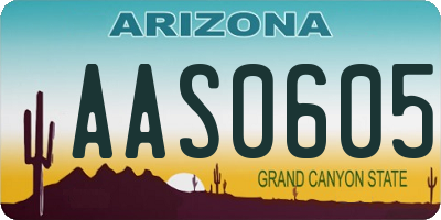 AZ license plate AAS0605