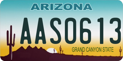 AZ license plate AAS0613