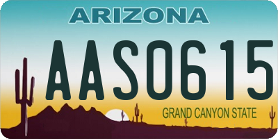 AZ license plate AAS0615