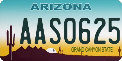 AZ license plate AAS0625