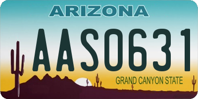 AZ license plate AAS0631
