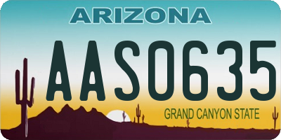 AZ license plate AAS0635