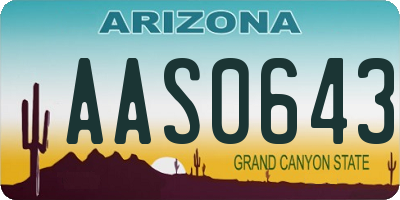 AZ license plate AAS0643
