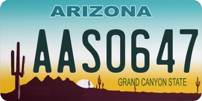 AZ license plate AAS0647