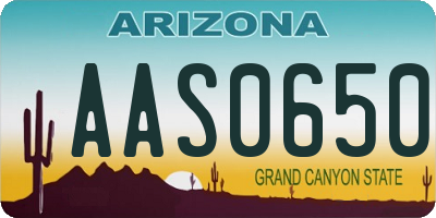 AZ license plate AAS0650