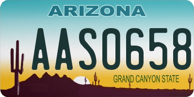 AZ license plate AAS0658
