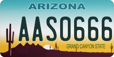 AZ license plate AAS0666
