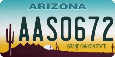 AZ license plate AAS0672