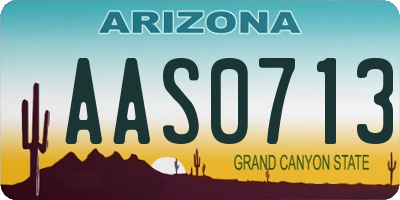 AZ license plate AAS0713