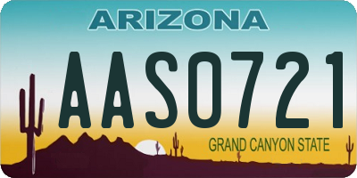AZ license plate AAS0721