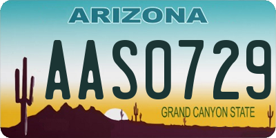 AZ license plate AAS0729