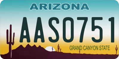 AZ license plate AAS0751