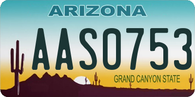 AZ license plate AAS0753