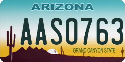 AZ license plate AAS0763