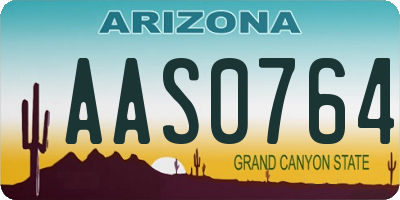 AZ license plate AAS0764