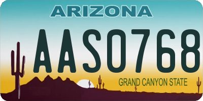 AZ license plate AAS0768