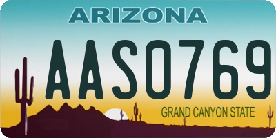 AZ license plate AAS0769