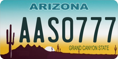 AZ license plate AAS0777
