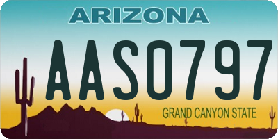 AZ license plate AAS0797