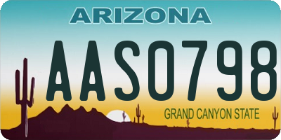 AZ license plate AAS0798