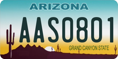 AZ license plate AAS0801