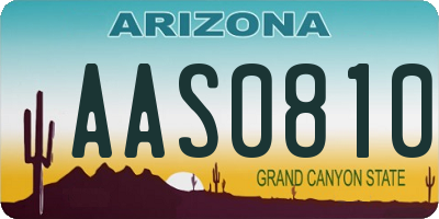 AZ license plate AAS0810