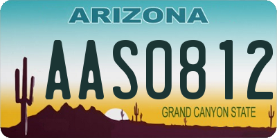 AZ license plate AAS0812