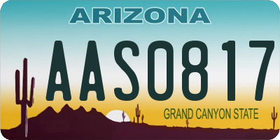 AZ license plate AAS0817