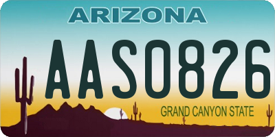 AZ license plate AAS0826