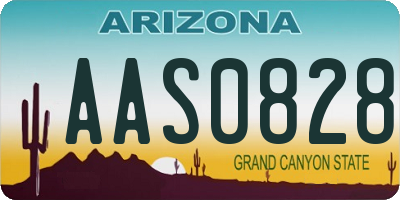 AZ license plate AAS0828