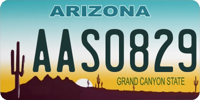 AZ license plate AAS0829