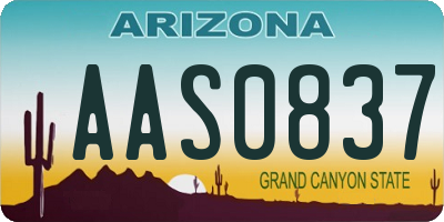 AZ license plate AAS0837