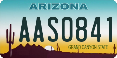 AZ license plate AAS0841
