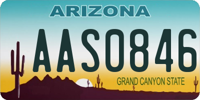AZ license plate AAS0846