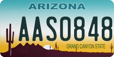 AZ license plate AAS0848