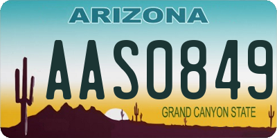 AZ license plate AAS0849