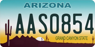 AZ license plate AAS0854