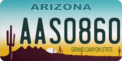 AZ license plate AAS0860