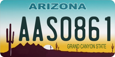 AZ license plate AAS0861